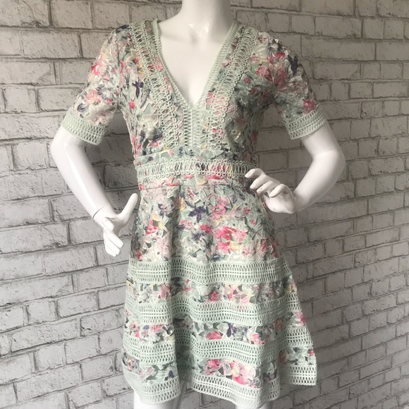 Floral Print Mint Green Dress - Picture 1 of 1